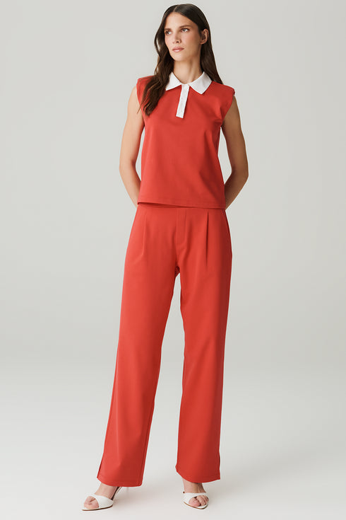 REGATA POLO BICOLOR VERMELHO/ OFF WHITE
